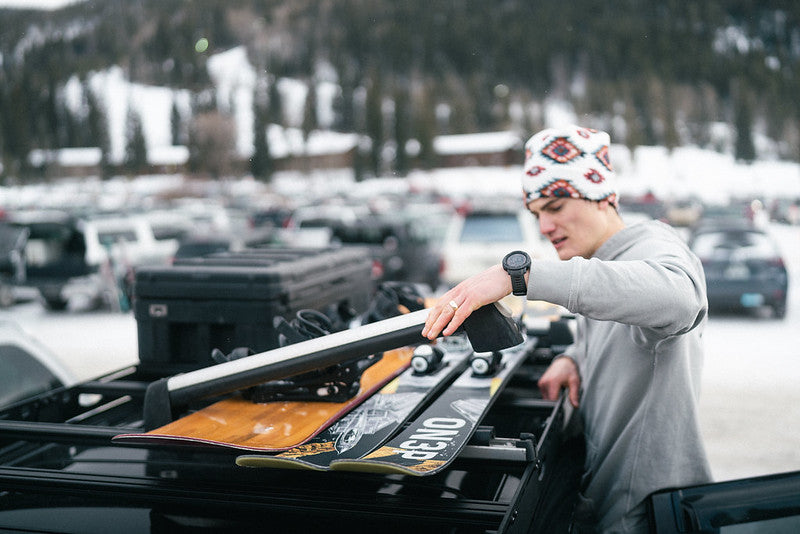 Ski racks on a sherpa roof rack