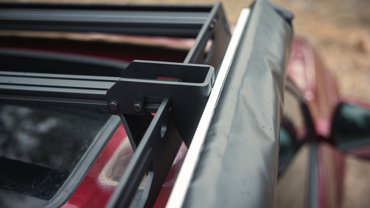awning mount attached to roof rack